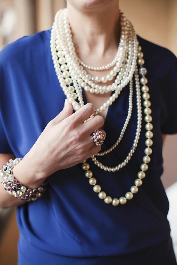 pearl strand necklace - photo by Orange County wedding photographer Stephanie Williams 